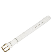 Dolce & Gabbana White Embossed Leather Gold Buckle Belt Strap Bracelet
