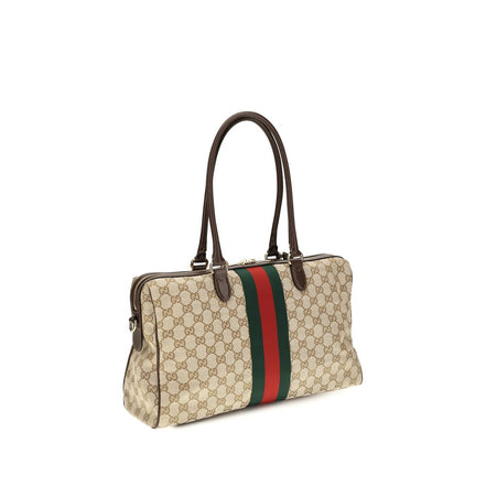 Geantă Gucci bej din material textil Horsebit Web