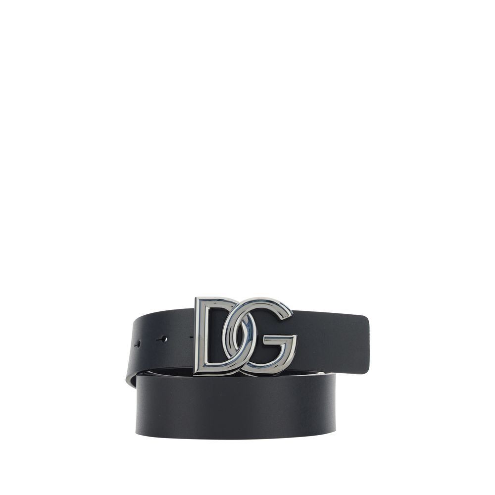 Dolce & Gabbana Black Calf Leather Regular Belt