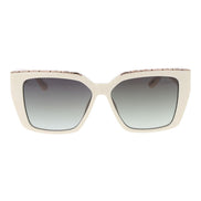 Ochelari de soare Guess albi din plastic cu punte îngustă