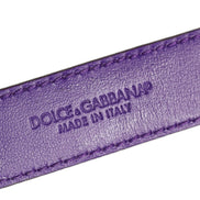 Dolce & Gabbana Violet Embossed Leather Gold Buckle Belt Strap Bracelet