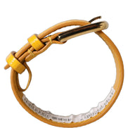 Dolce & Gabbana Yellow Textured Leather Gold Buckle Belt Strap Bracelet