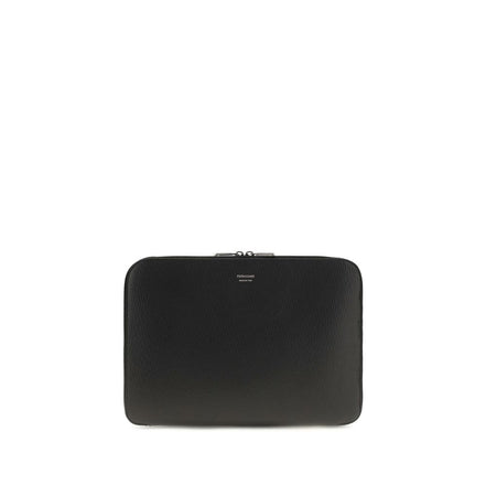 Ferragamo Black Calf Leather Bos Taurus Shoulder Bag