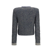 Cardigan Balmain albastru din poliamidă