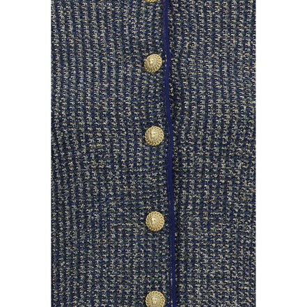 Cardigan Balmain albastru din poliamidă