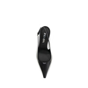 Prada Black Calf Leather Bos Taurus High Heel Pumps