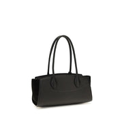 Ferragamo Black Calf Leather Bos Taurus Shoulder Bag