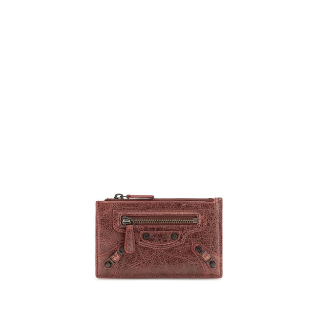 Portofel Balenciaga bordo din piele de miel