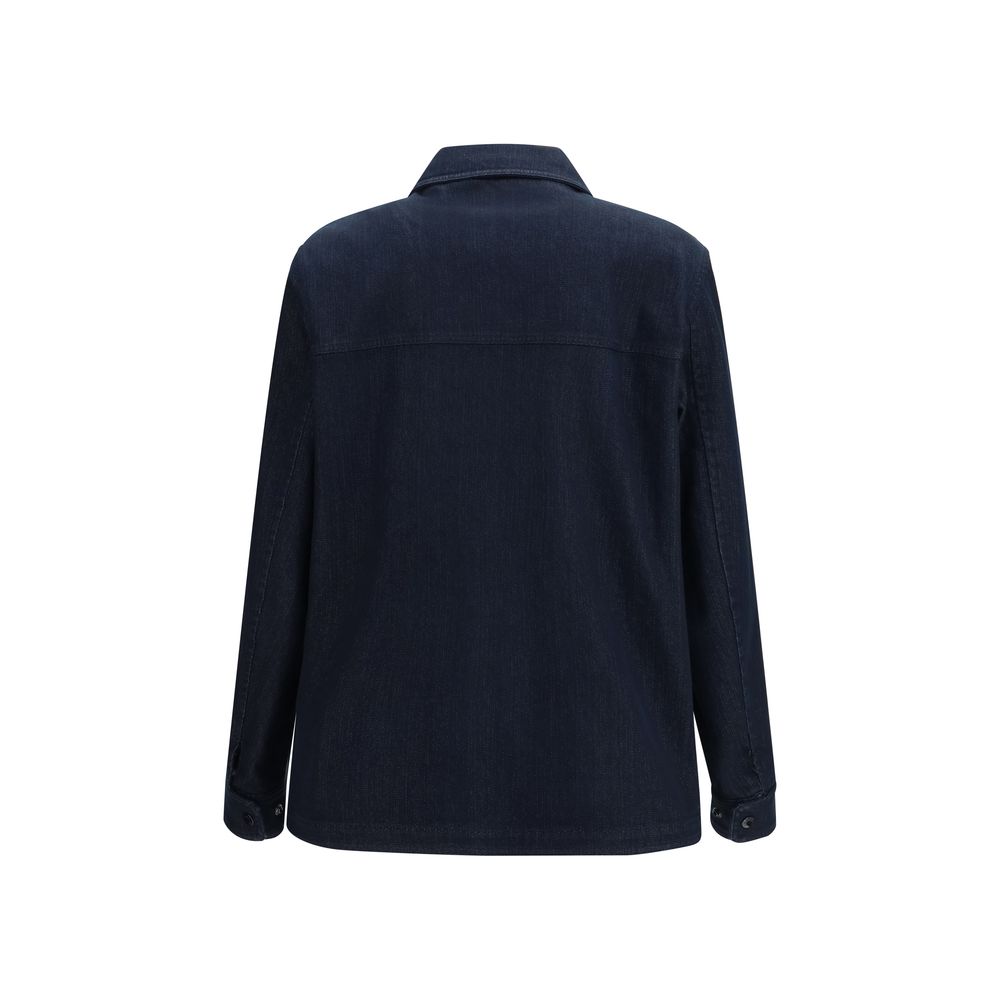 Moncler Geacă Denim Albastră din Bumbac