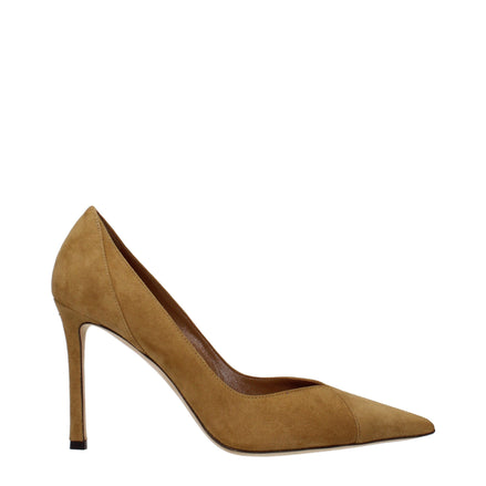 Pantofi cu toc înalt Jimmy Choo maro din piele întoarsă