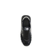 Dolce & Gabbana Black Calf Leather Bos Taurus Athletic Sneakers