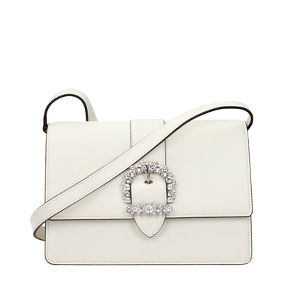 Geantă crossbody Jimmy Choo albă din piele