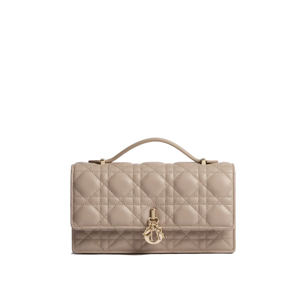 Geantă clutch Dior bej din piele
