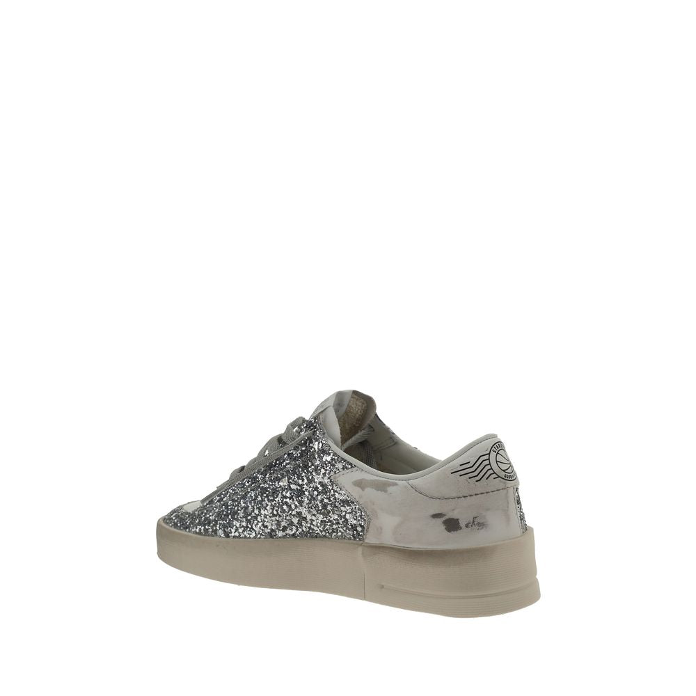 Sneakers low top Golden Goose gri din piele