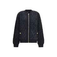 Balmain Geacă Bomber Neagră din Viscoză