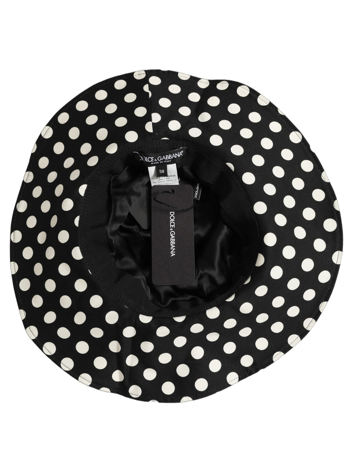 Dolce & Gabbana Pălărie Bucket din Bumbac cu Buline Alb-Negru