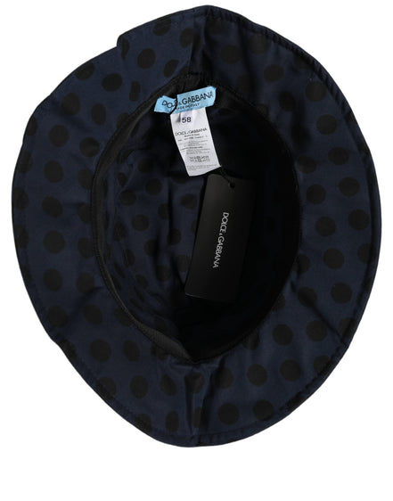 Dolce & Gabbana Pălărie Bucket din Bumbac cu Buline Albastru-Negru