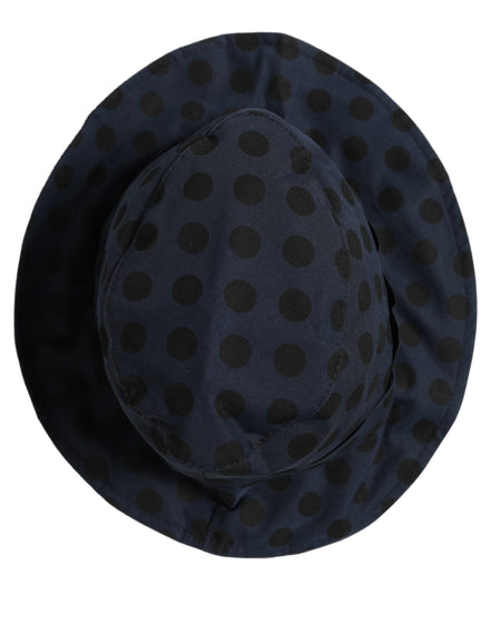 Dolce & Gabbana Pălărie Bucket din Bumbac cu Buline Albastru-Negru