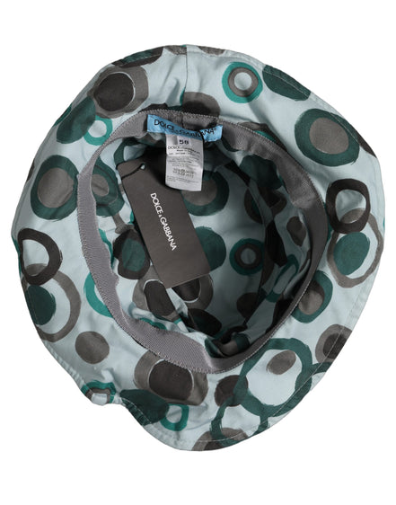Dolce & Gabbana Teal Cotton Polka Dot Bucket Hat