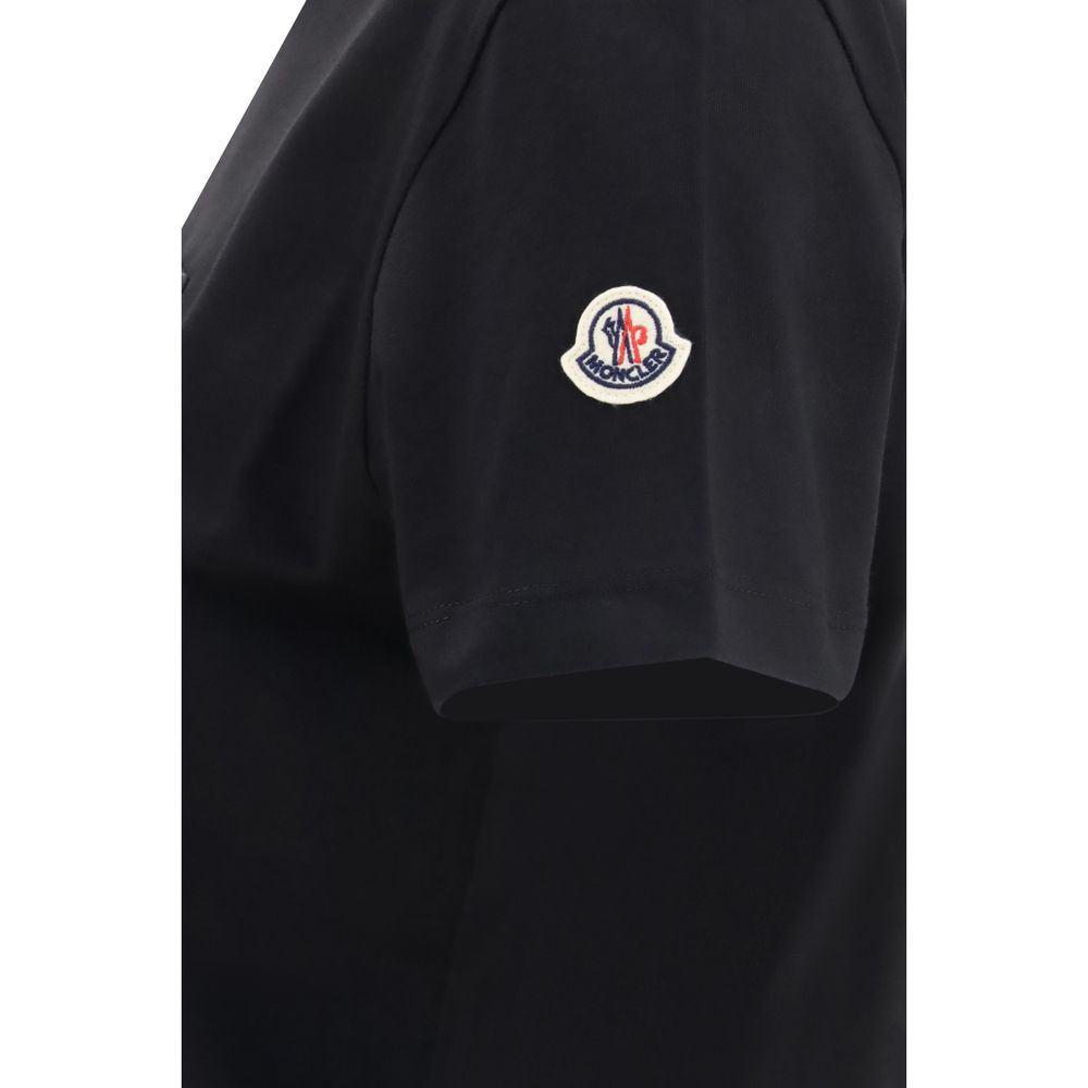 Moncler Tricou Negru din Bumbac