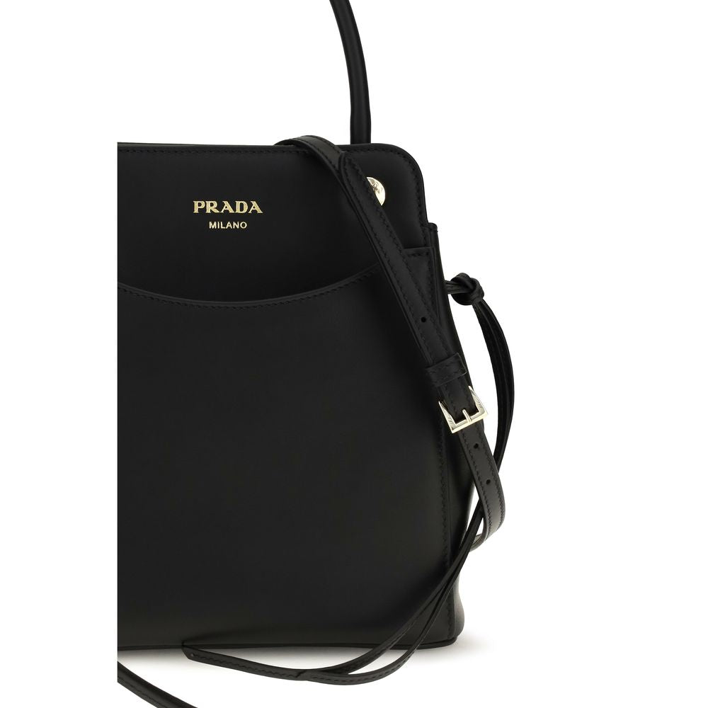 Prada Black Calf Leather Shoulder Bag Carry