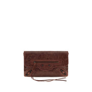 Balenciaga Bordeaux Lambskin Clutch Bag