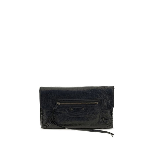 Balenciaga Black Lambskin Clutch Bag
