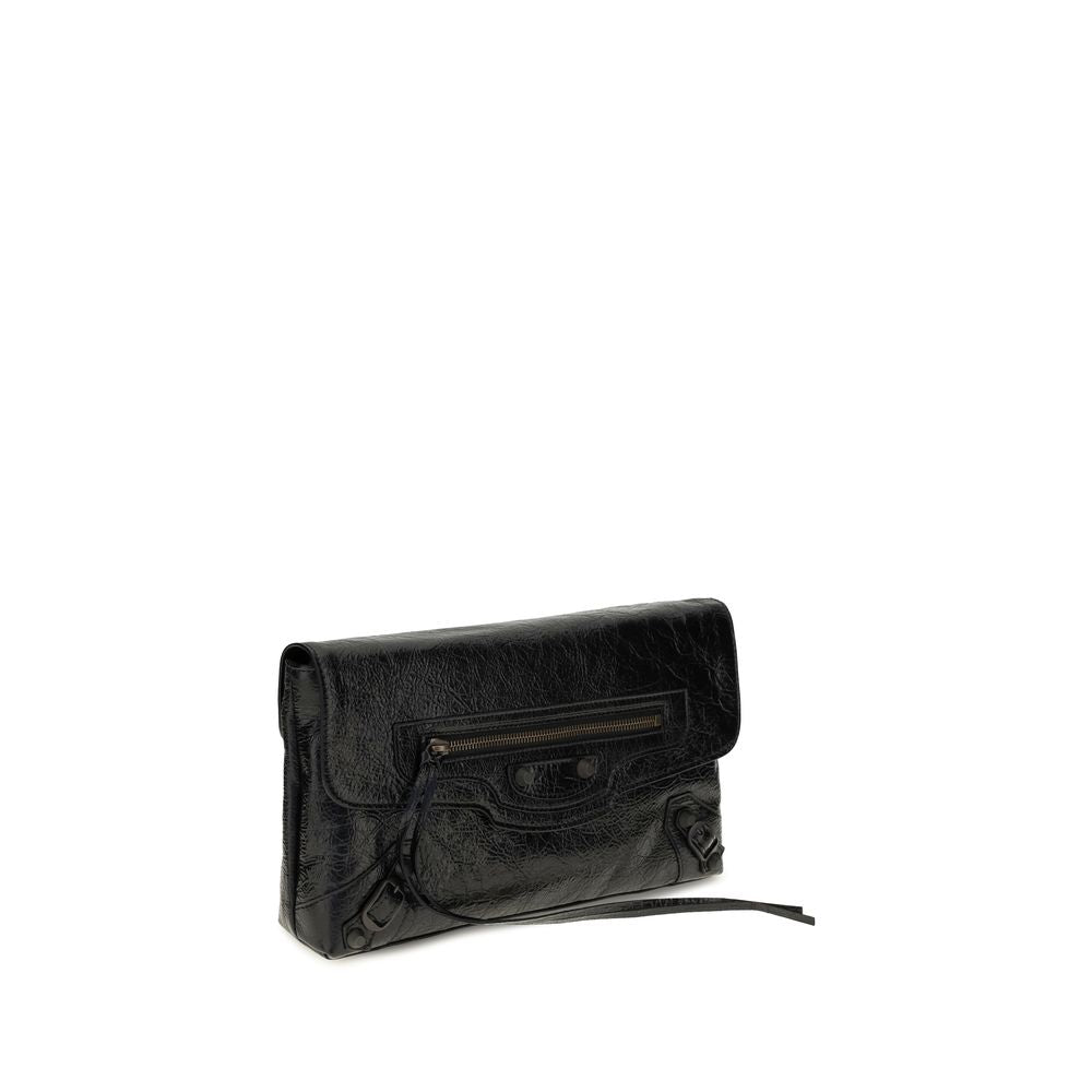 Balenciaga Black Lambskin Clutch Bag