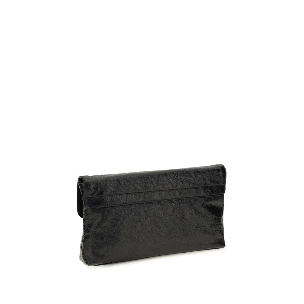 Balenciaga Black Lambskin Clutch Bag