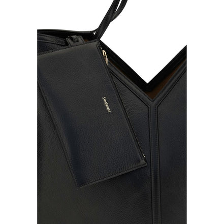 Saint Laurent Black Calf Leather Tote Bag