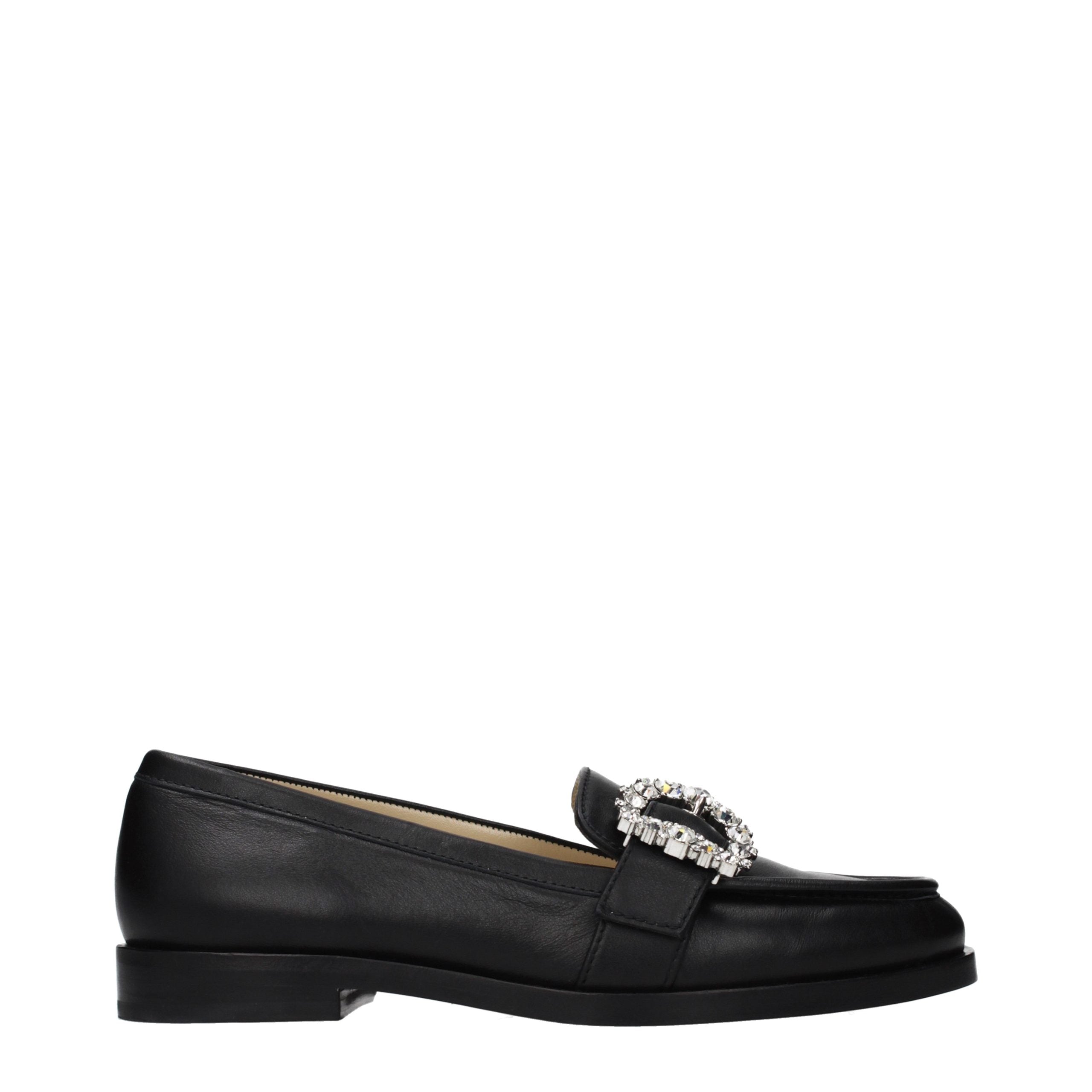 Mocasini slip-on Jimmy Choo negri din piele