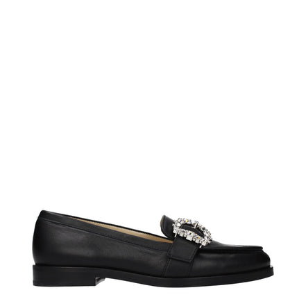 Mocasini slip-on Jimmy Choo negri din piele