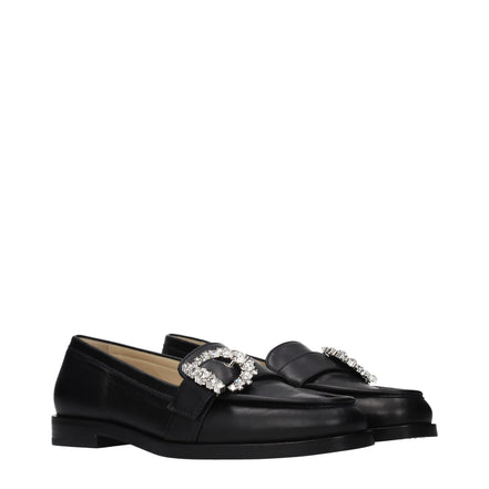 Mocasini slip-on Jimmy Choo negri din piele