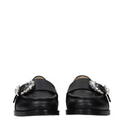 Mocasini slip-on Jimmy Choo negri din piele