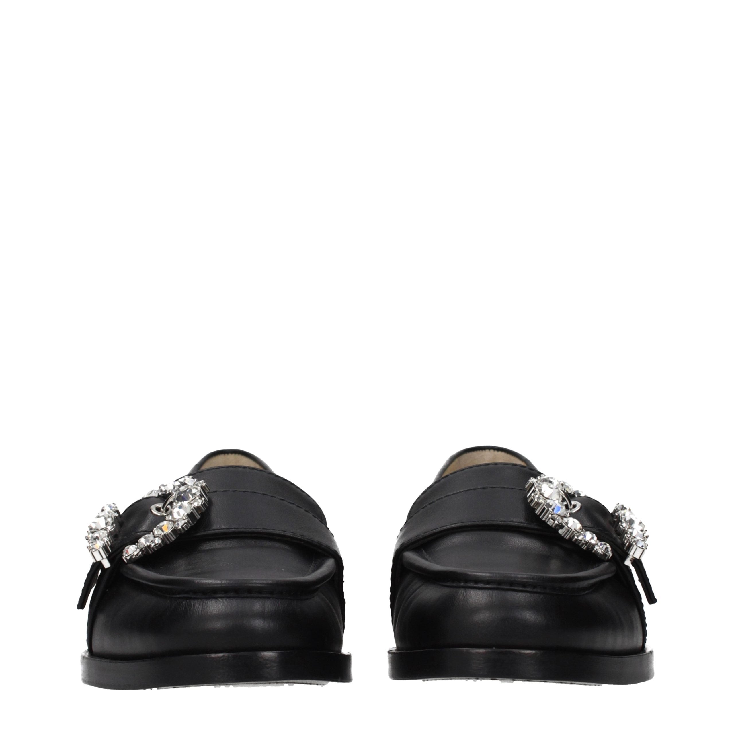 Mocasini slip-on Jimmy Choo negri din piele