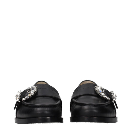 Mocasini slip-on Jimmy Choo negri din piele
