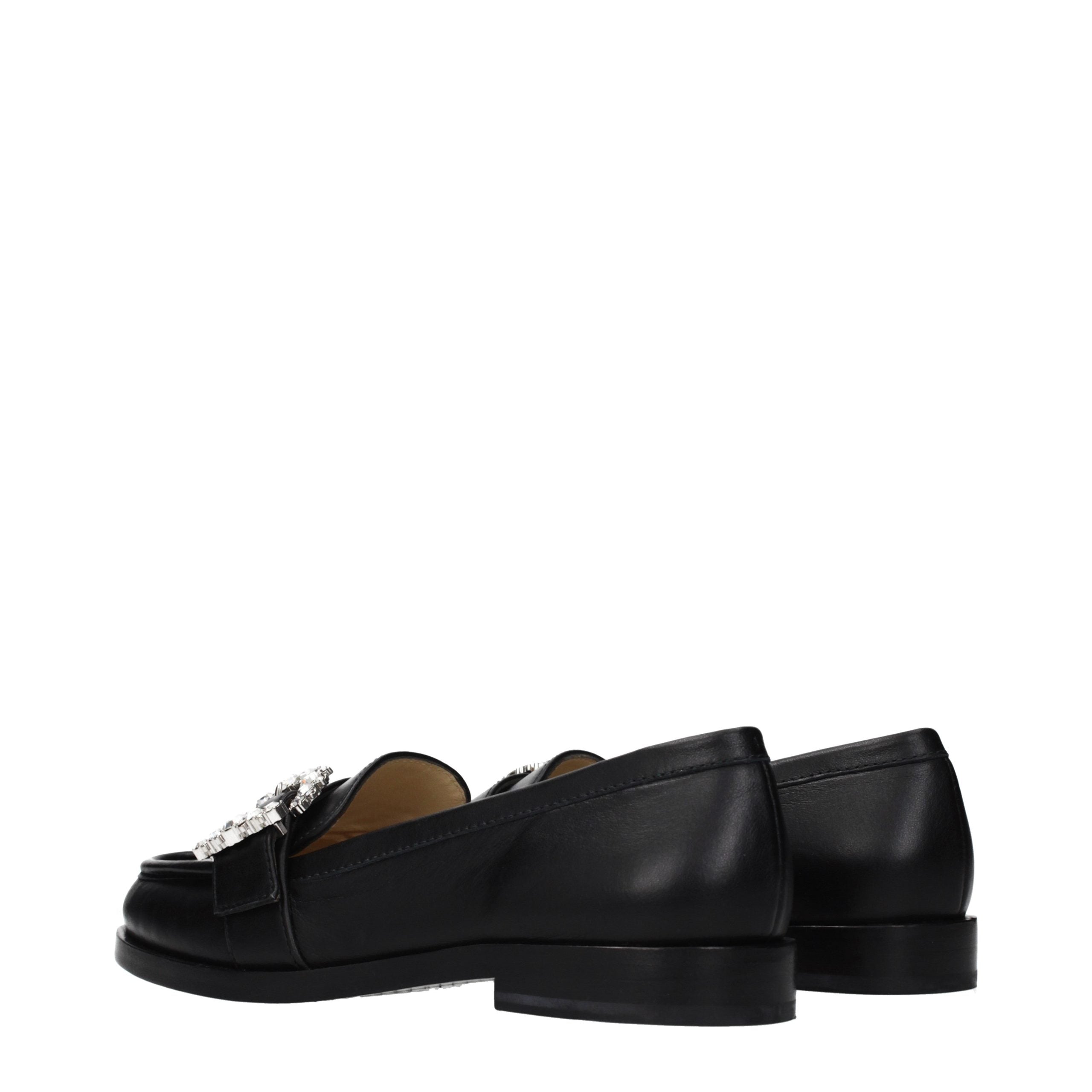 Mocasini slip-on Jimmy Choo negri din piele