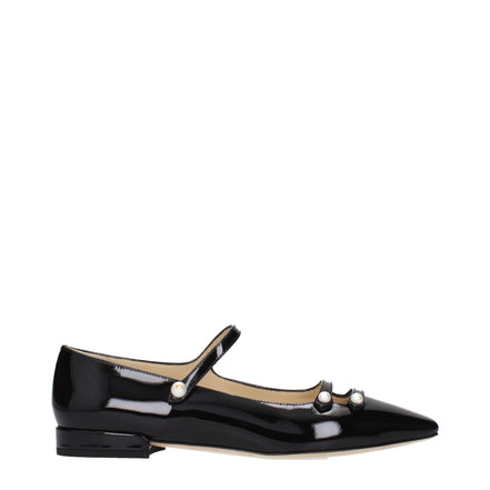 Balerini Jimmy Choo negri din piele lăcuită