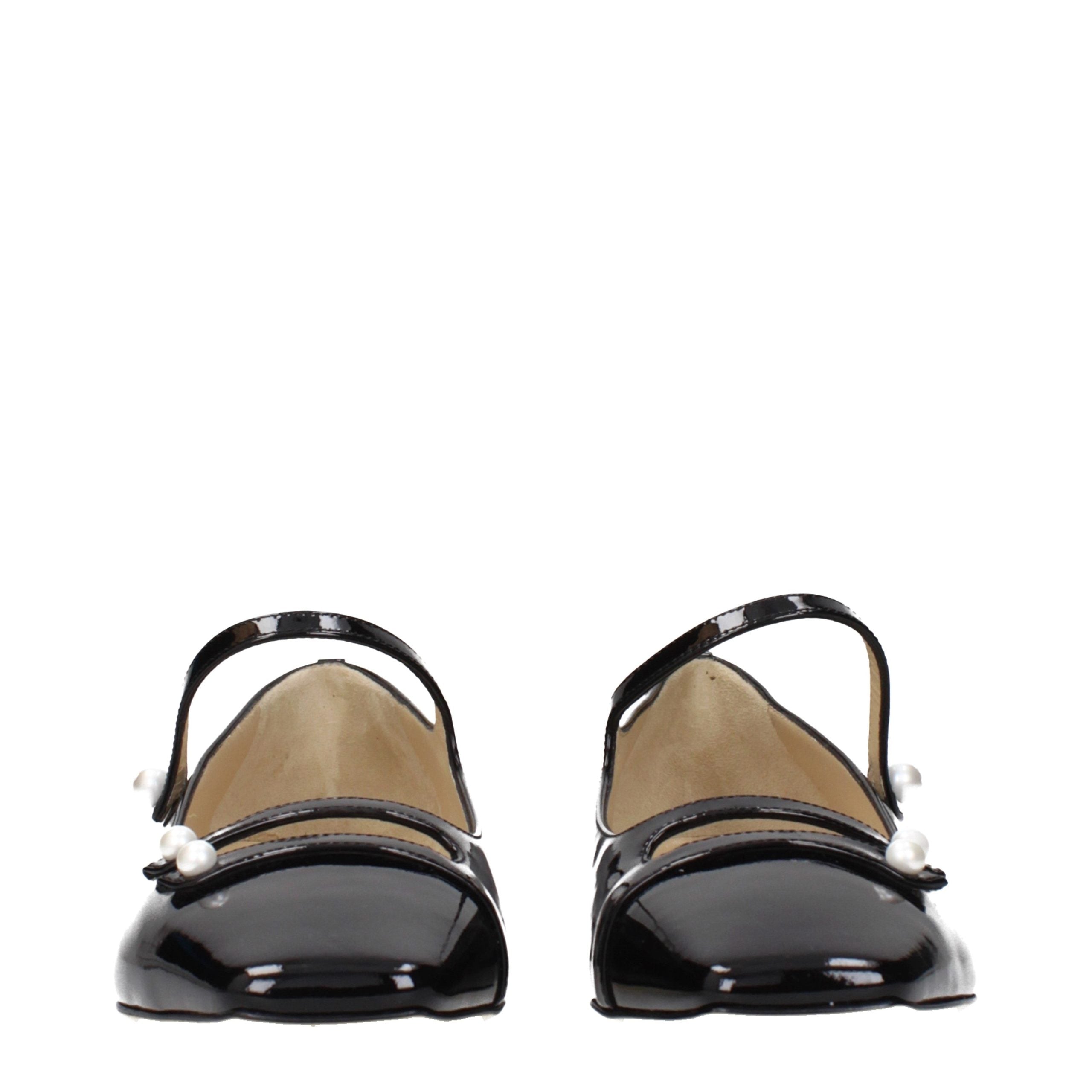 Balerini Jimmy Choo negri din piele lăcuită