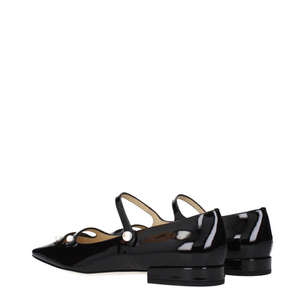 Balerini Jimmy Choo negri din piele lăcuită