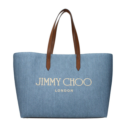 Geantă pe umăr Jimmy Choo bleu din material textil