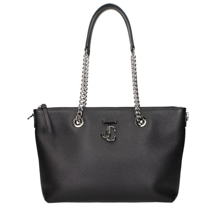 Geantă pe umăr Jimmy Choo neagră din piele cu mâner detașabil