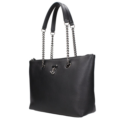 Geantă pe umăr Jimmy Choo neagră din piele cu accesorii gunmetal