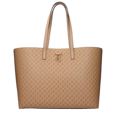 Geantă de umăr Jimmy Choo maro din piele cu logo lateral