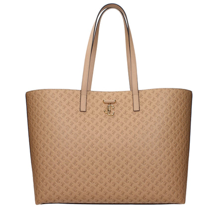 Geantă de umăr Jimmy Choo maro din piele cu logo lateral