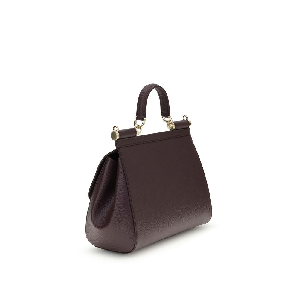 Geantă de mână Dolce & Gabbana bordo din piele