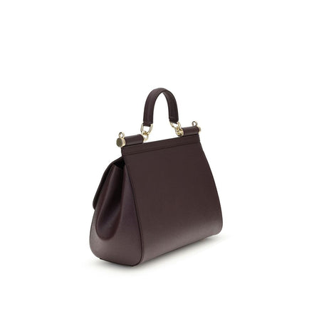 Geantă de mână Dolce & Gabbana bordo din piele