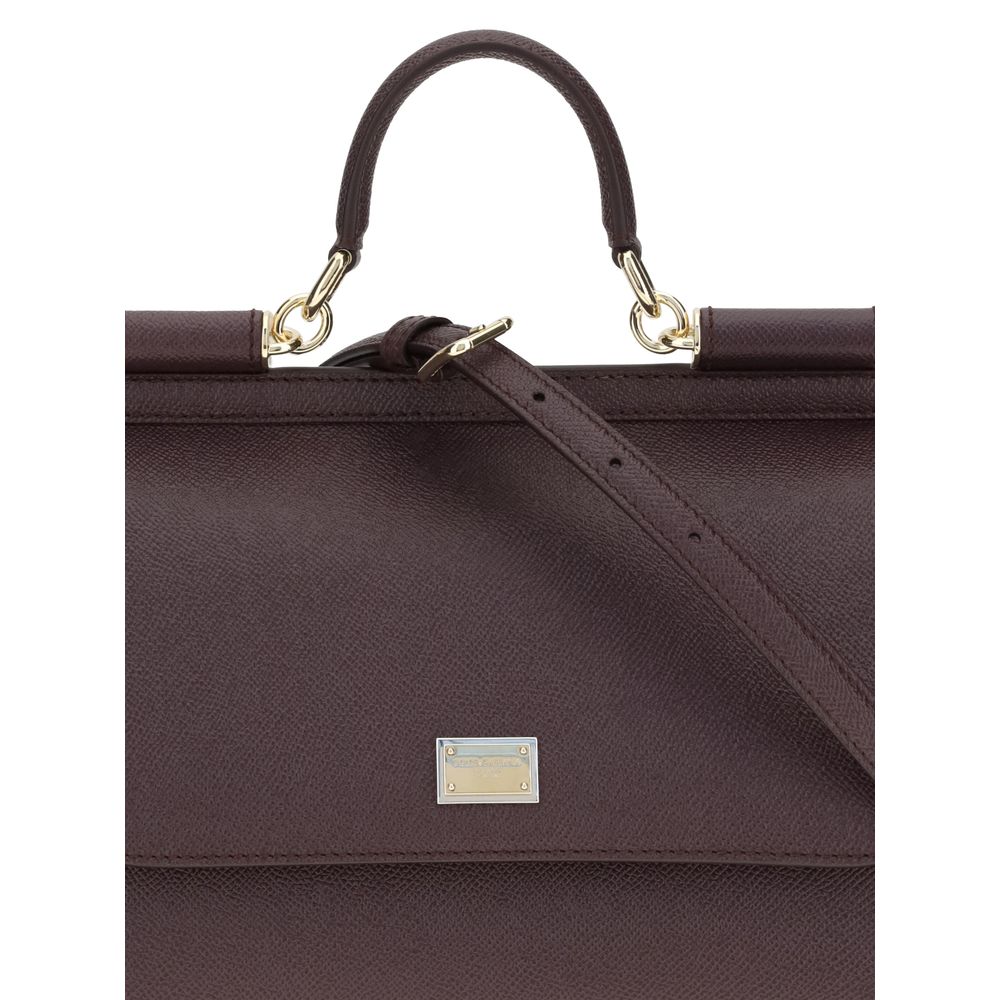 Geantă de mână Dolce & Gabbana bordo din piele