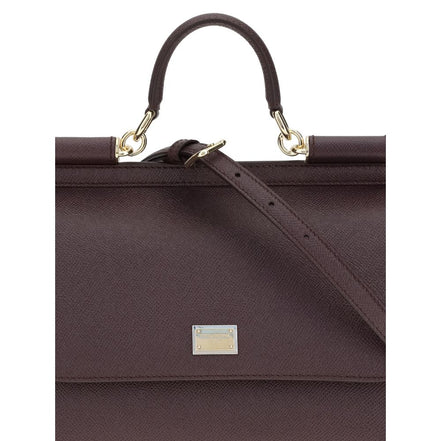 Geantă de mână Dolce & Gabbana bordo din piele