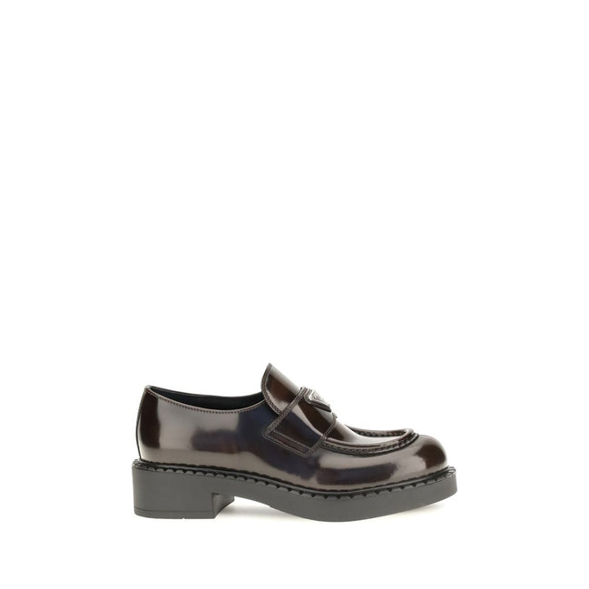 Mocasini slip-on Prada maro din piele